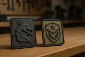 side view of PVC patches raised and recessed areas