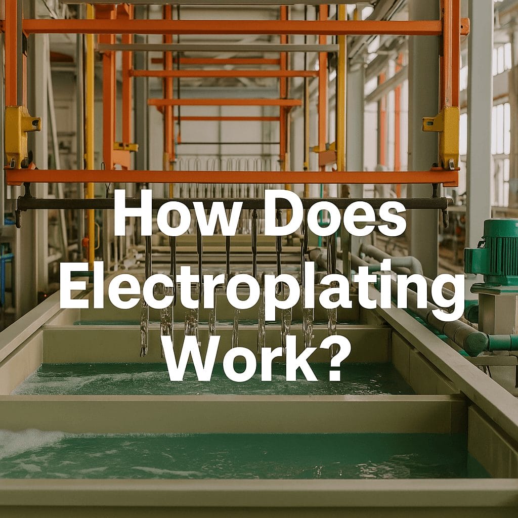 electroplating bath with text How Does Electroplating work
