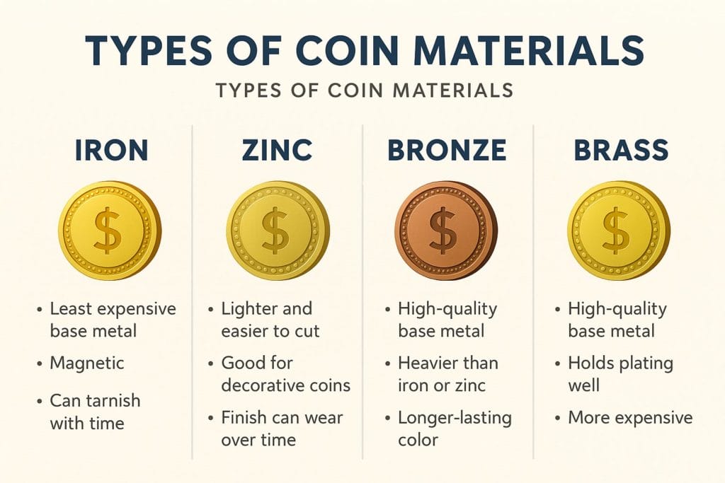 info graph about coin materials