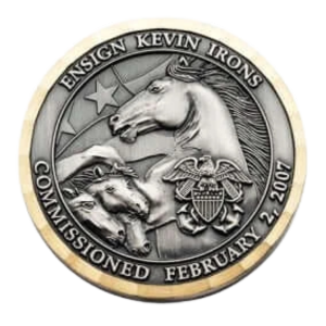 silver and gold custom coin with horse theme