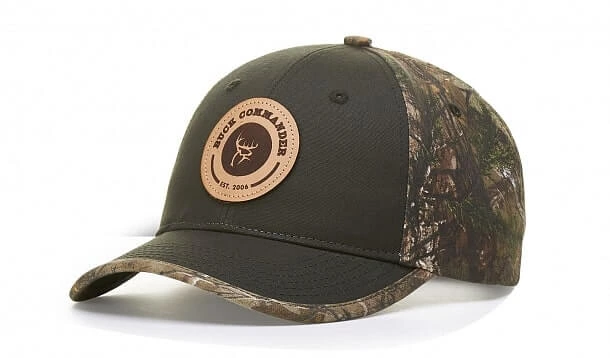 leather patch on camo hat