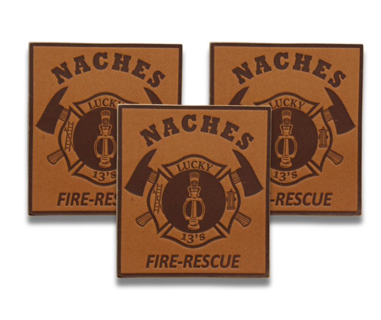 custom leather firefighter patches