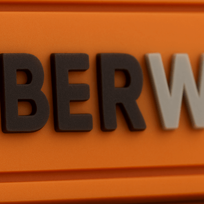 Close up of raised area of custom PVC label