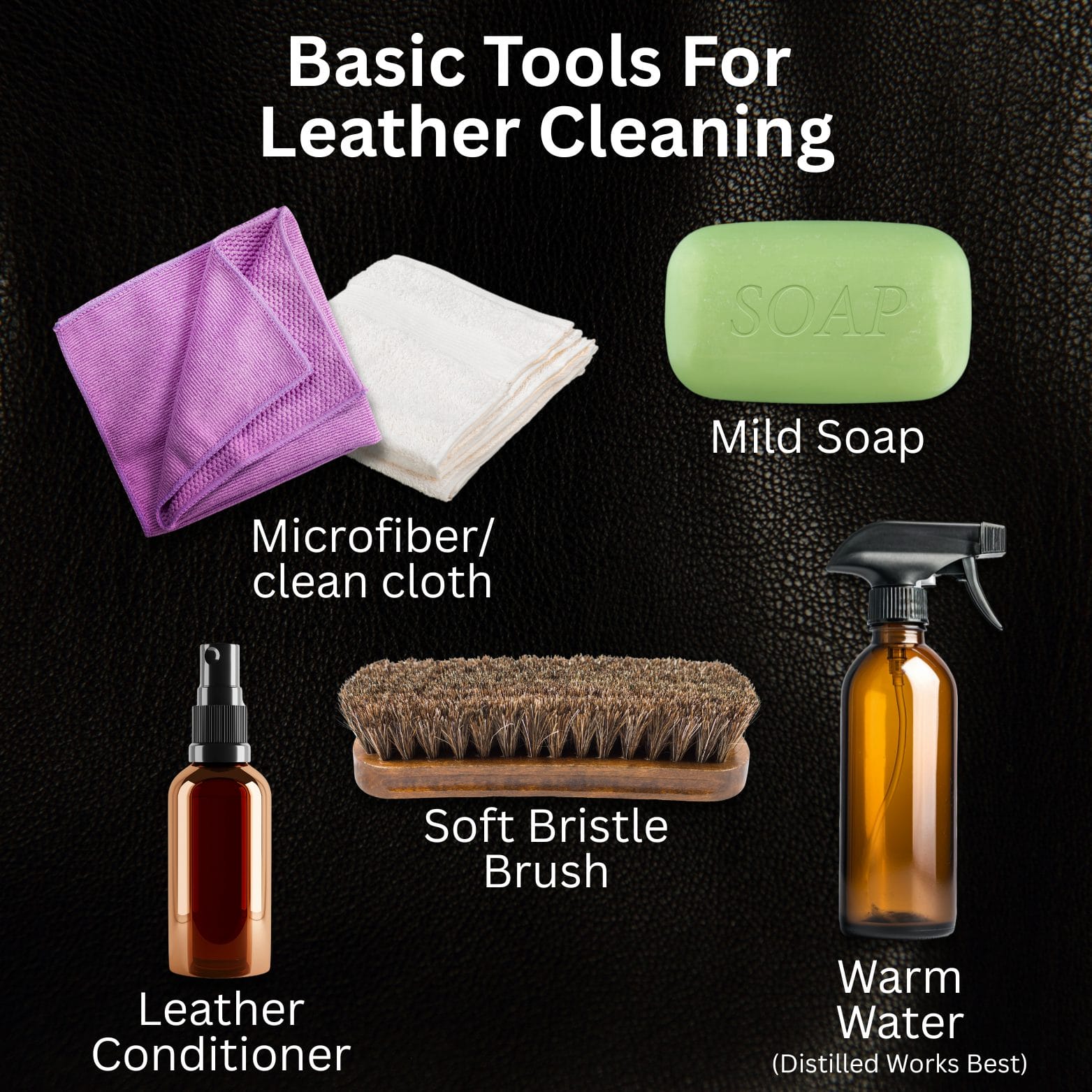 supplies needed to clean leather