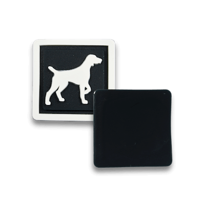 black and white dog custom PVC label