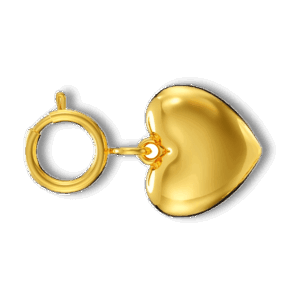 gold plated 3D heart charm