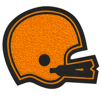 orange helmet chenille patch