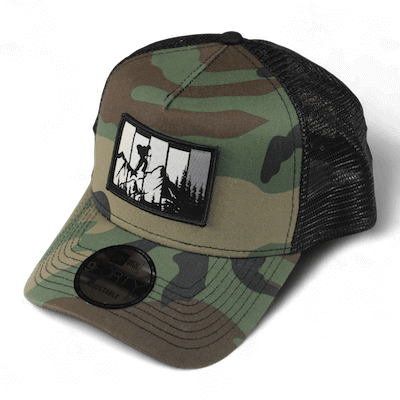 New Era 205 Camo with B/W Woven patch