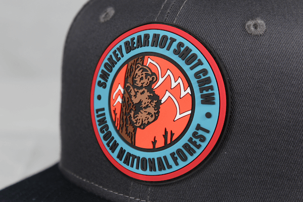 black-charcoal hat with PVC rubber patch