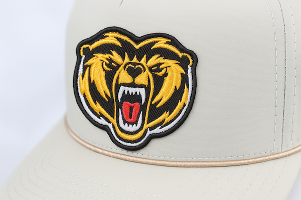 vibrant color 3D embroidered patch on rope trucker