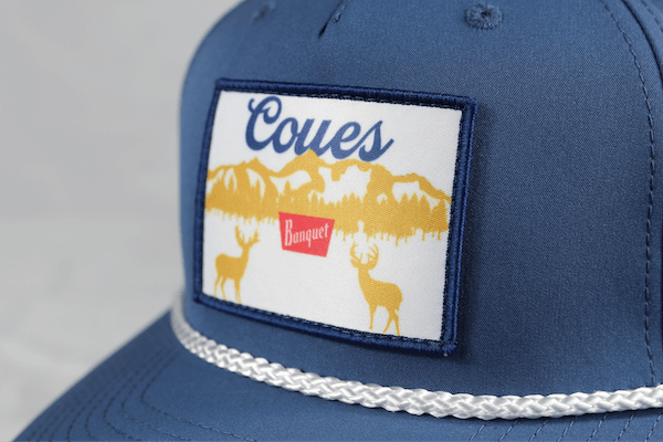 sublimated patch on White/Royal blue rope hat